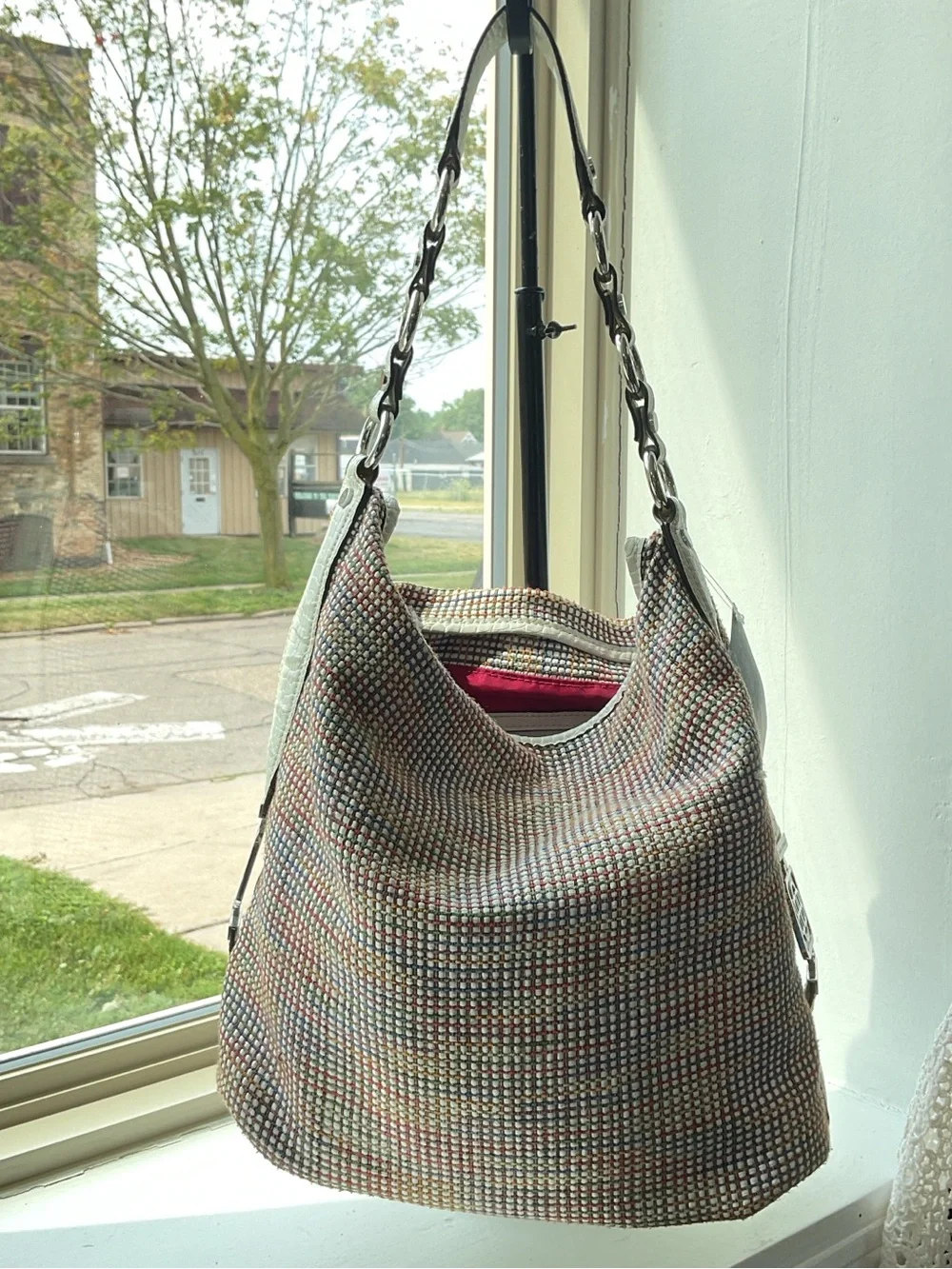 Woven Multicolor Hobo Shoulder Bag